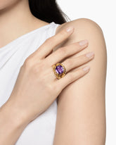 Marbella Ring in 18K Yellow Gold with Amethyst, 20mm